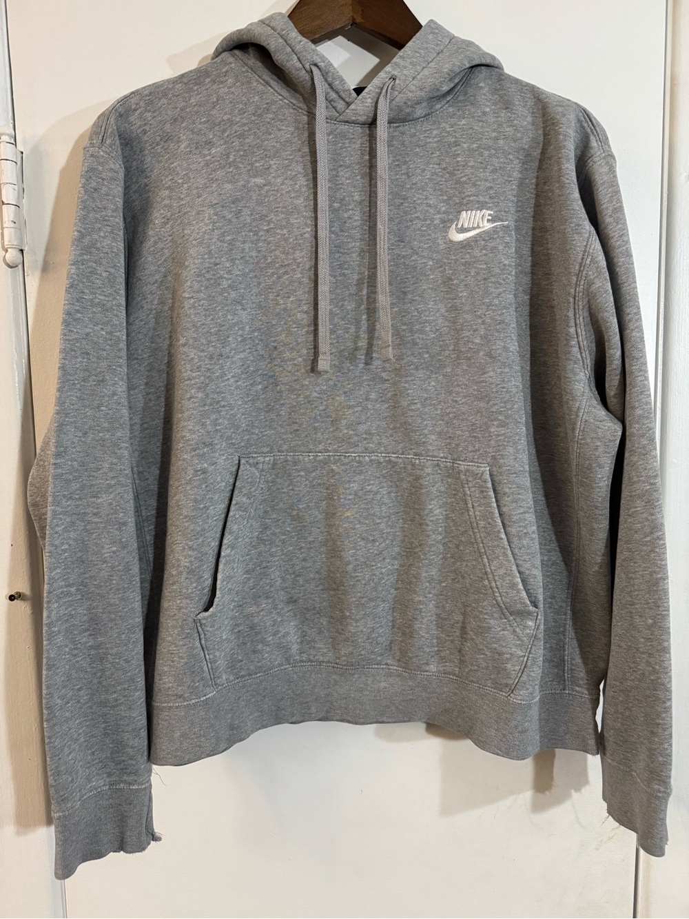 Nike Gray Pullover Hoodie with White Swoosh